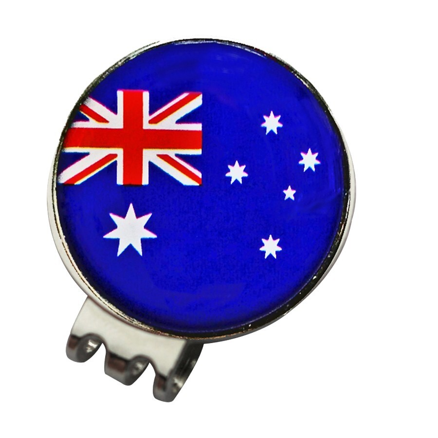 1 x New Hat Clip Australian Flag Golf Ball Marker For Golf Hat