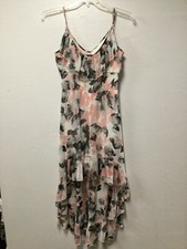 Women Party Dress Size Medium Pink White Layered Adjustable Straps Heart Soul 13