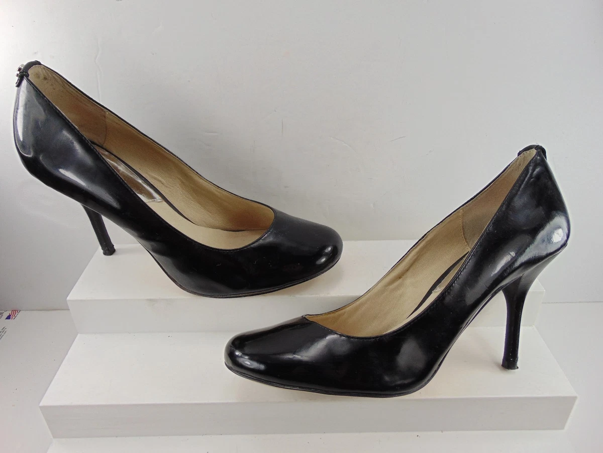 Michael kors black patent leather heels deals