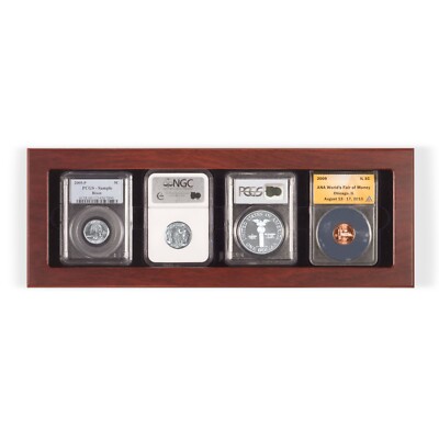Lighthouse 4 SLABS Glass Top Mahogany Box Presentation Display