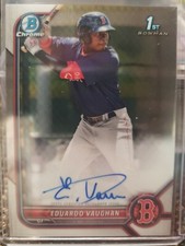 2022 Bowman Chrome Eduardo Vaughan Prospect Autograph Auto Boston Red Sox 