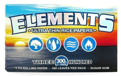 ELEMENTS 300 1.25 Rolling Papers 1 1/4 300's Direct from Raw Free USA Shipping!