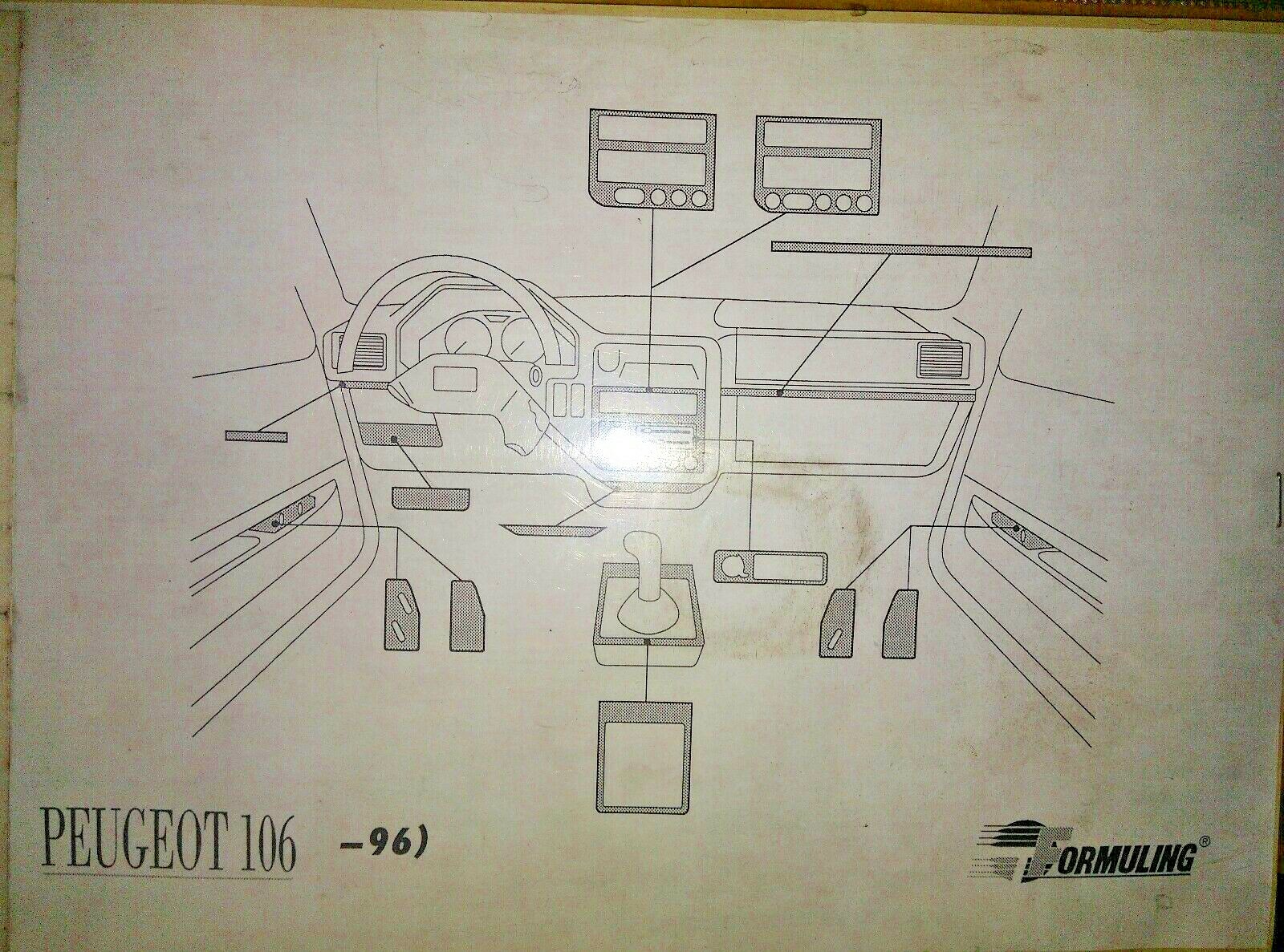 Habillage tableau de bord carbone PEUGEOT 106 pour restauration intérieur
