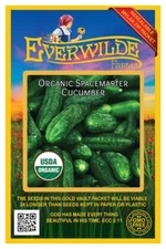 50 Organic Spacemaster Cucumber Seeds - Everwilde Farms Mylar Seed Packet