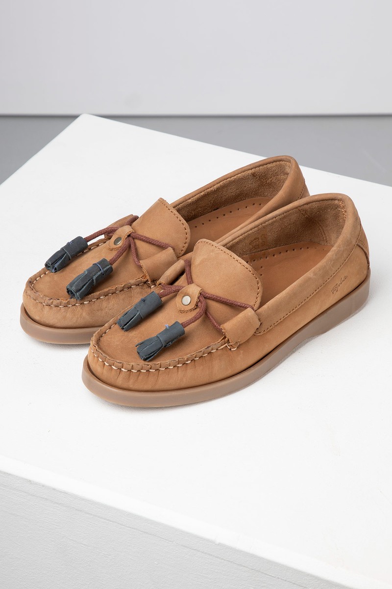Atlantic Works×BEAMS Moccasin deckshoes Boat Shoe - Brown Chromexcel, Deck Sole - Made in USA | Oak Street