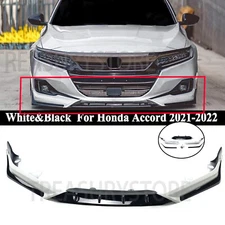 Pearl White ACR Style Front Bumper Lip Splitter Spoiler For Honda Accord 21-2022