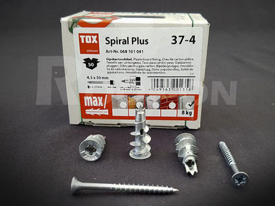 Senkkopfschraube Gipskarton Rigibs Trockenbau Dübel TOX SPIRAL PLUS 37-2 Senkkopfschraube Gipskarton Rigibs Trockenbau Dübel TOX SPIRAL PLUS 37-2