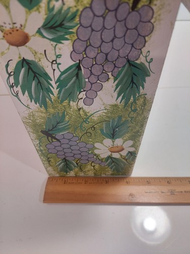 Wooden Hand Painted Cottage Mail Box Hinged Lid Wall Storage Garden Grapes Daisy - Picture 11 of 16