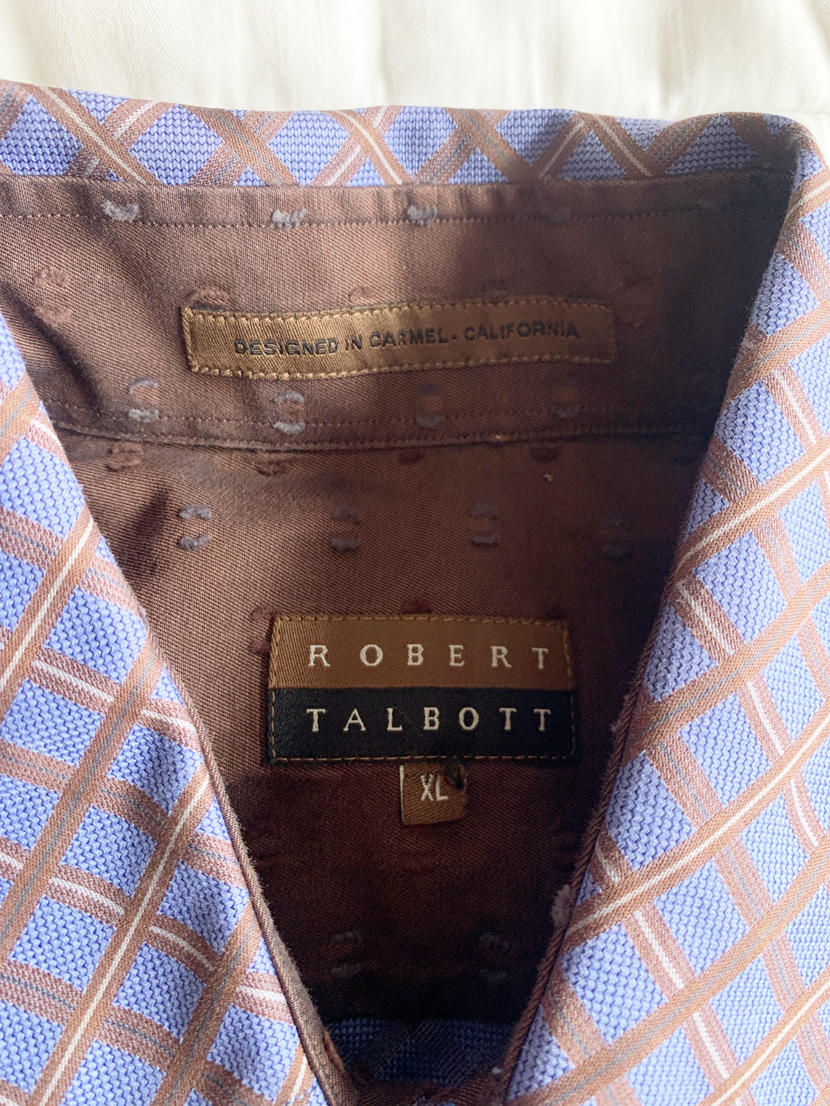 Robert Talbott Blue and Brown Pattern Button Up L… - image 2