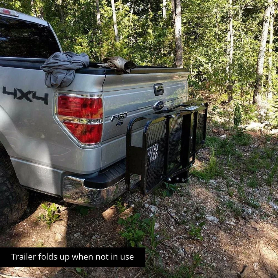 Titan Ramps 60" x 20" Hitch-Mounted Steel Cargo Carrier Basket - 500 lb. Capaci - Image 4 of 4