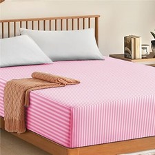 100% P. Cotton Extra Deep Fitted Sheet 200TC 30cm Elastic Bed Sheet Double, King