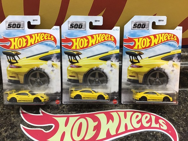Hot Wheels 2021 Factory 500 HP Porsche 911 GT3 RS - Yellow for sale