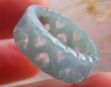 Video Certified Lavender Natural A JADE Jadeite Heart RING USA. 8    690822 AS