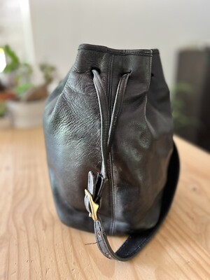 バッグ 00s old coach bucket shoulderbag leather Amazing Vintage Black Leather Bucket Coach Bag With Pocket