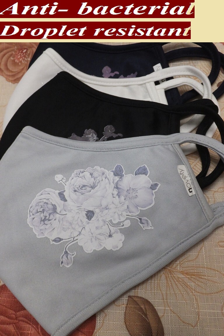 3 4 pack  Printed Floral Face Masks  2 3 layers  Navy White Black Gray  Washable