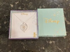 Disney Minnie Mouse Heart Pendant With Crystal Minnie Mouse With Rose Gold Bow