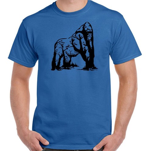 Gorilla T-Shirt Ecology Herren Abstrakt Wild Tier Primat Ökologisch Peta Top - Bild 20 von 25