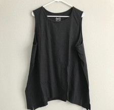 Denim  Co. Textured Knit Round Neck Trapeze Tank - Black sz X-Small a596309