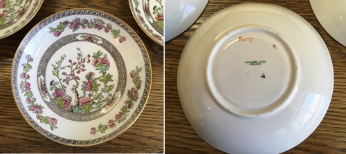 4 Antique 1908 Teacups Saucers Copeland Spode Green/Pink Prettiest Indian Tree! - Picture 8 of 24