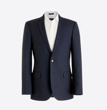 NEW J. CREW 398 NAVY THOMPSON SLIM SUIT JACKET IN VOYAGER WOOL SZ 42L