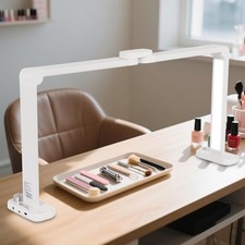 Large Half-Moon Light for Nail Desk, 34IN Foldable LED Lamp with Phone Holder...
