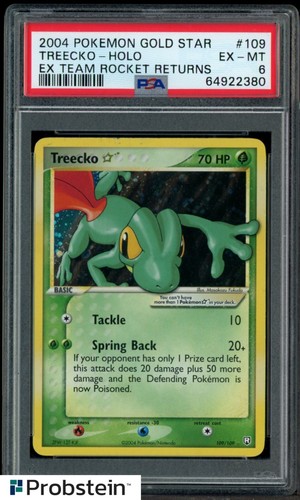 2004 Pokemon Gold Star Ex Team Rocket Returns #109 Treecko Holo PSA 6 EX-MT