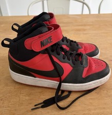 Nike Court Borough Boys' High Top Sneakers Red Black Size 6.5Y