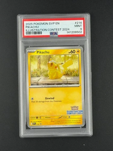 PSA 9 Pikachu SVP 214 Illustration Contest 2024 Promo Pokemon