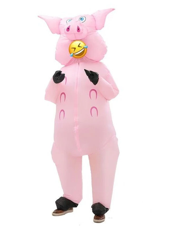 Disfraz Inflable Mascota Cerdo Rosa Para Adulto Vacaciones Festival Fiesta Juegos con disfraces Traje Foto 4 de 4