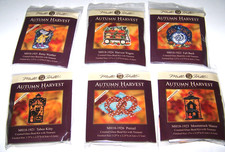 LOT of 6 Mill Hill AUTUMN HARVEST Glass Bead Cross Stitch Magnet KITS Dated 2019