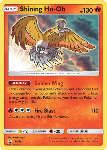 Pokemon Shining Ho-Oh Sun & Moon: Black Star Promos SM70 Holofoil NM SM Promos