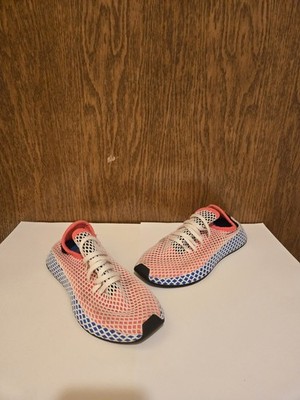 Adidas Deerupt Runner Mens Size 5.5 Red Blue Training Shoes Sneakers
