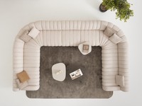 Modernes Wohnzimmer Set Aus Textil Und Holz In Beige