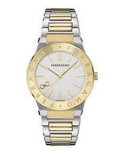 Ferragamo Mens Two Tone 41mm Bracelet Fashion Watch