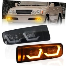 Switchback White  Amber LED Front Bumper Fog Light DRL Amber Sequential Turn