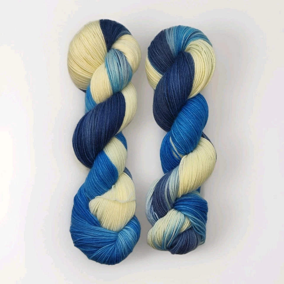 Handgefärbte Wolle 100g Nordsee weich Strickgarn Wolle 75/25 Unikat Strickwolle - Bild 4 von 4