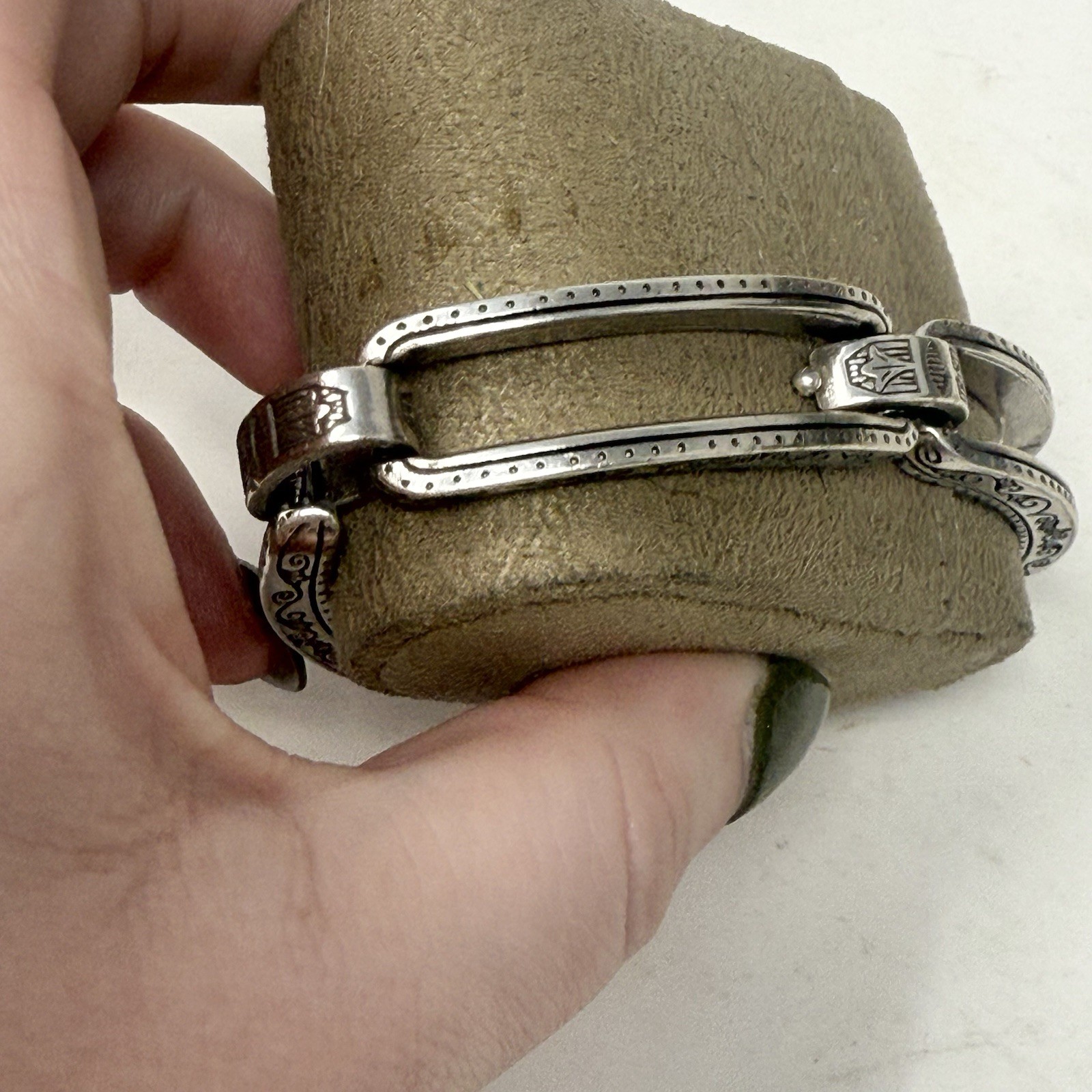 BRIGHTON Open Scrolled Rectangle Silver Tone Link… - image 5