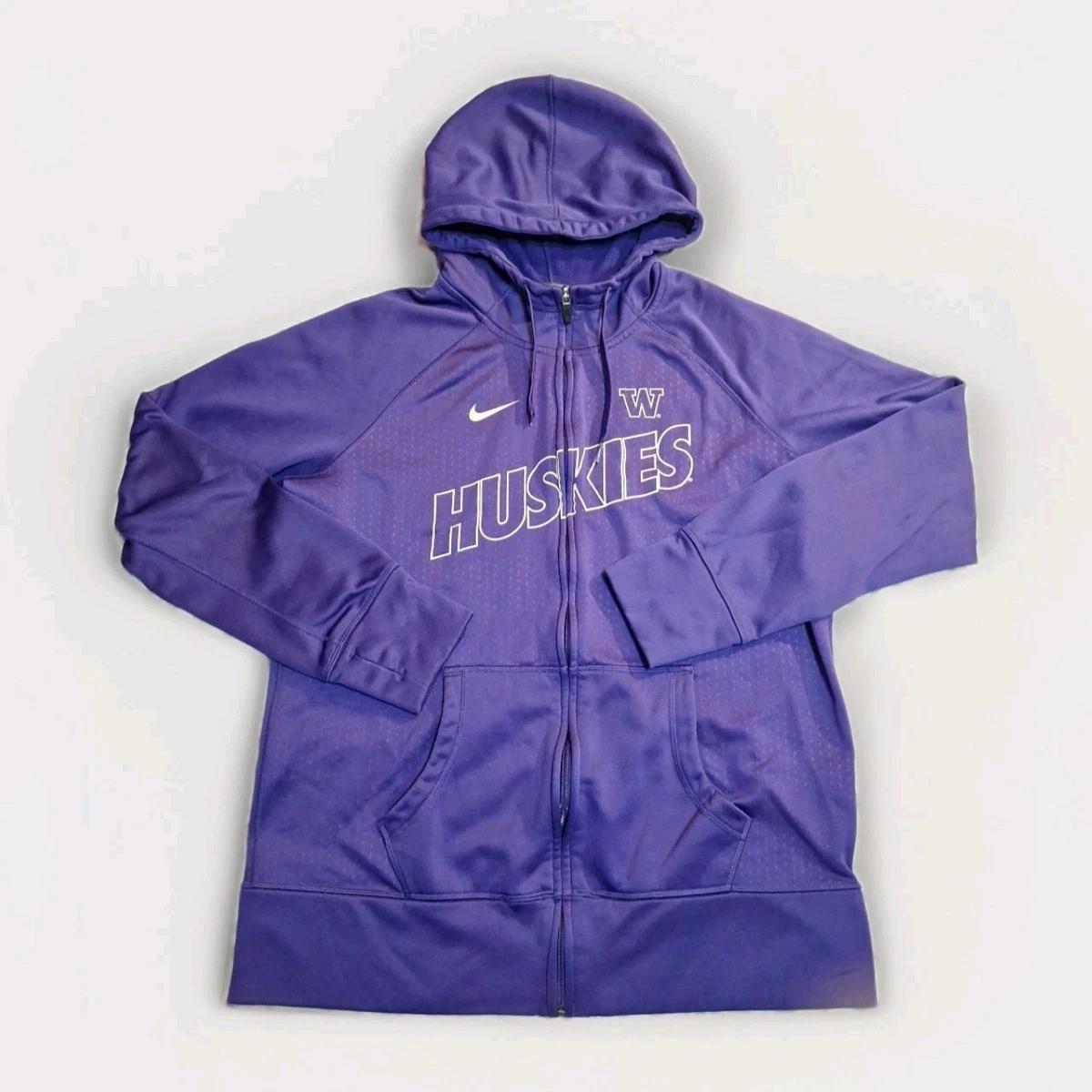 Nike Washington Huskies Therma-Fit Full-Zip Hoodie Purple Size XL
