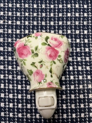 Formalities By Baum Bros Night Light Porcelain Wall Plug In Tea Cup Floral Roses