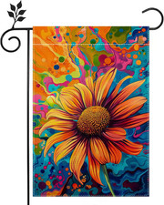 Spring Summer Sunflower Floral Garden Flag for outside 12X18 Inch Double Sided B