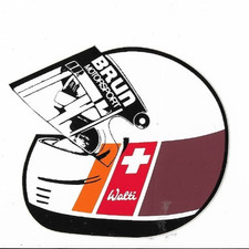 Walter Brun, great old helmet sticker (small)