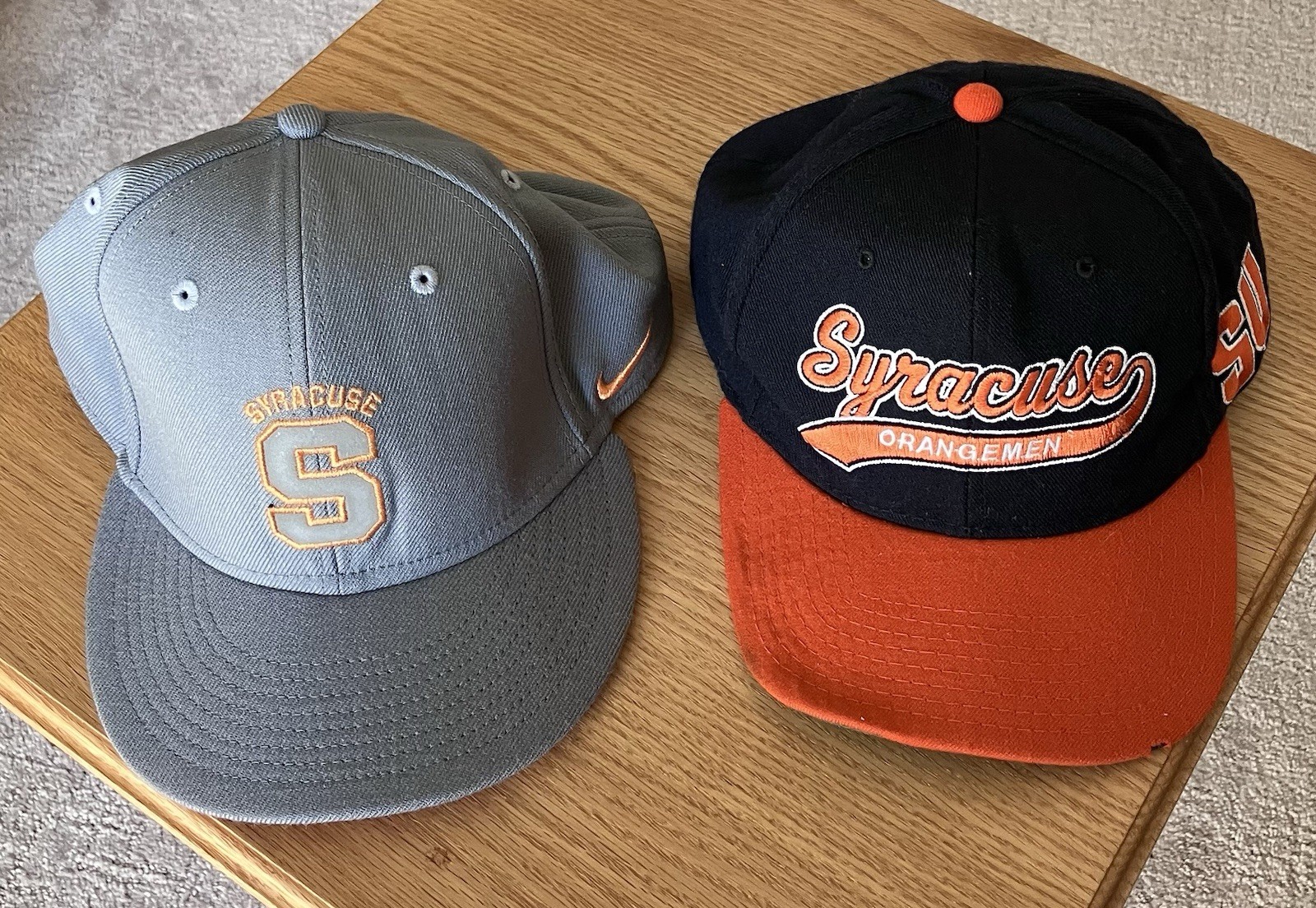 Two Syracuse Orange Sport Caps- A Starter Cap & A Nike Cap                (2091)