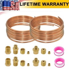 2 X Mechanical Oil Pressure Gauge 72 Inch Copper Line Tubing Install Kit Us