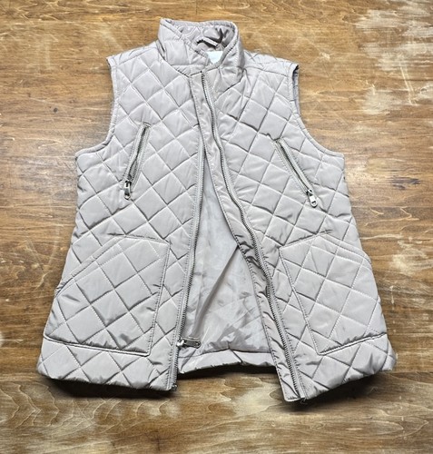 Copper Key Girls Black Gold Zipper Accents Quilted Jacket Vest Size 7/8