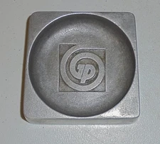 Donsco Inc Aluminum or Pewter Ashtray GP in Center 4" X 4"