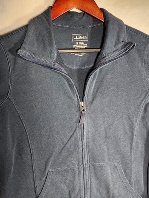 L.L. Bean Jacket Womens Small S Regular Green Ultrasoft Sweatshirt Full Zip Mock
