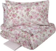 Fazzini Ensemble 2 Places Housse de Couette en Coton Floral Rosa