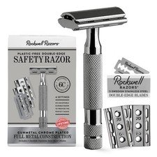 ROCKWELL RAZORS 6C Gunmetal Chrome Safety Razor With 6 Adjustable Shave Settings