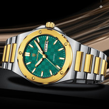 41MM POEDAGAR Quartz Men's Watch Luxury 30M Waterproof Stainless Luminous NEW