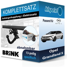 Für Opel Grandland X 06.2017- BRINK Anhängerkupplung abnehmbar + 13polig E-Satz